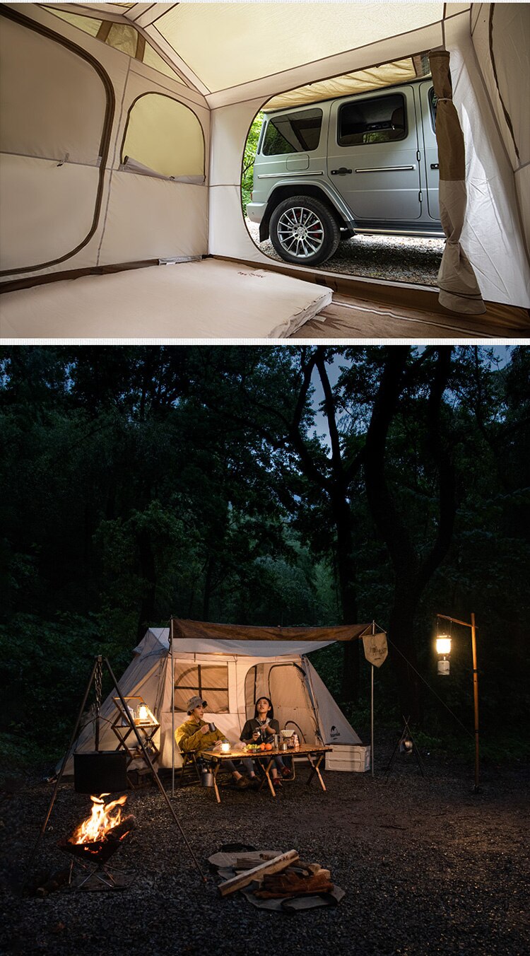 Cheap Goat Tents  Outdoor Camping Open 210D Windproof And Rainproof 3 4 People Portable Three door Double curtain Automatic Tent   